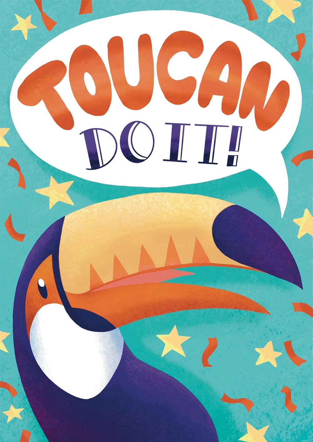 illustrated encouragement greeting card design
