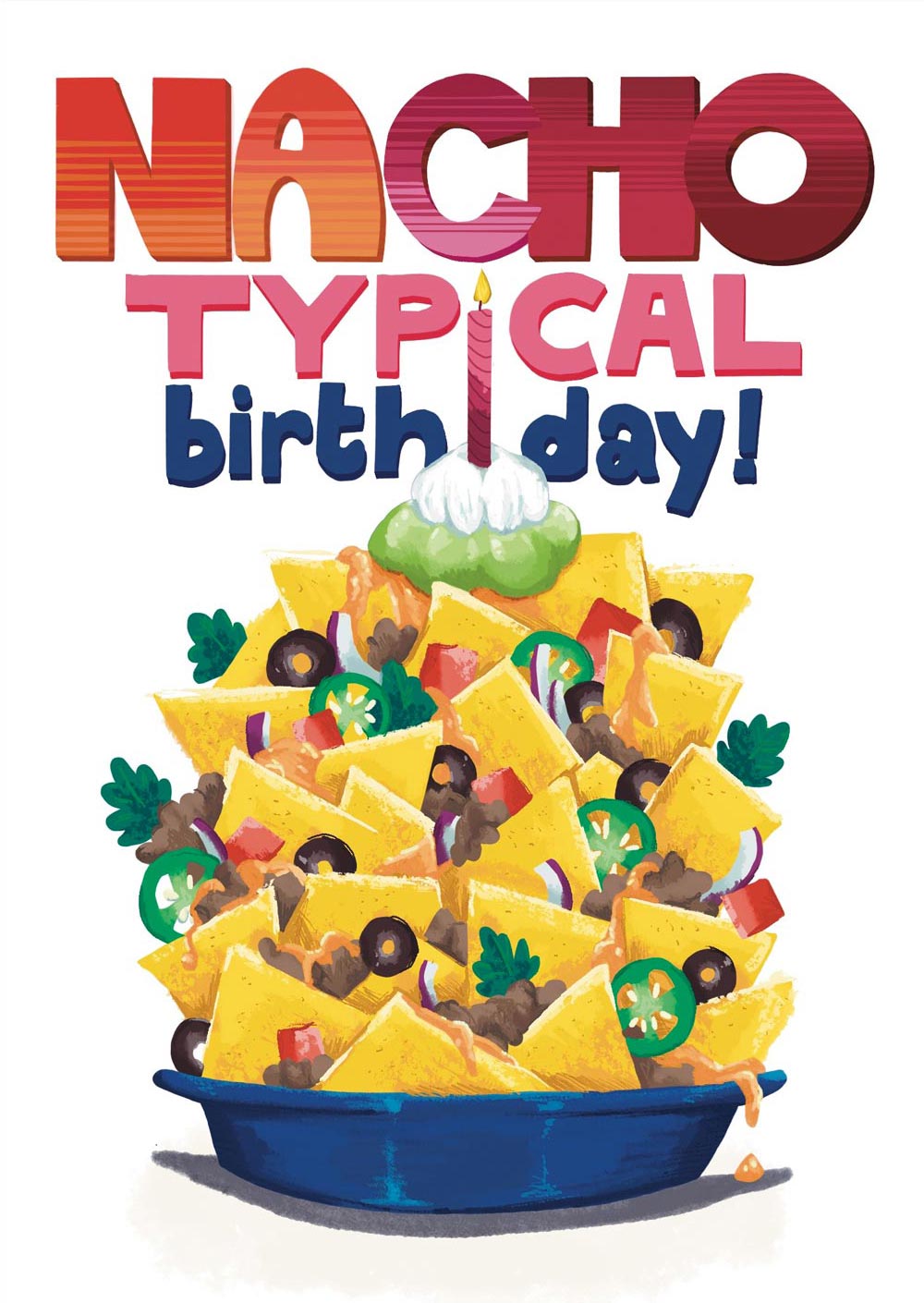 illustrated happy birthday greeting card design